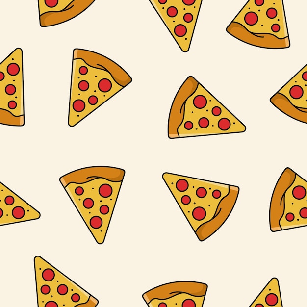 Carino disegno vettoriale dello sfondo della pizza