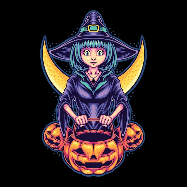Carino dolcetto o scherzetto illustrazione di halloween per bambini