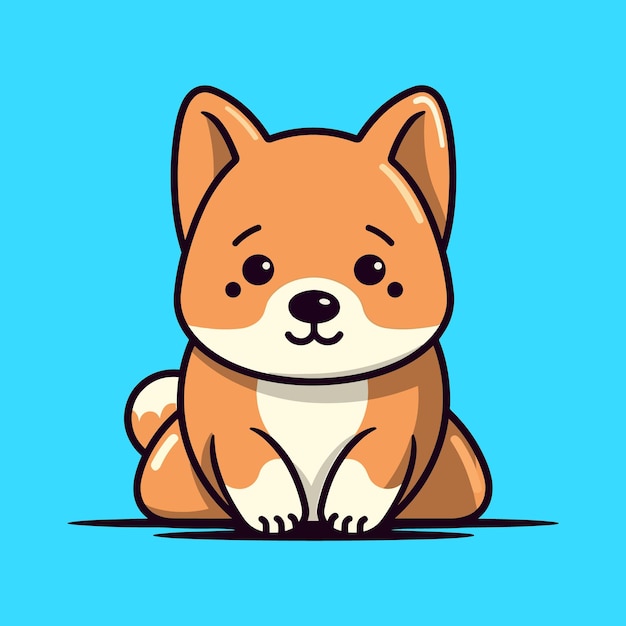 Carino impostazione del cane icona del fumetto icona vettore illustrazione disegno dell'icona dell'autoadesivo del fumetto