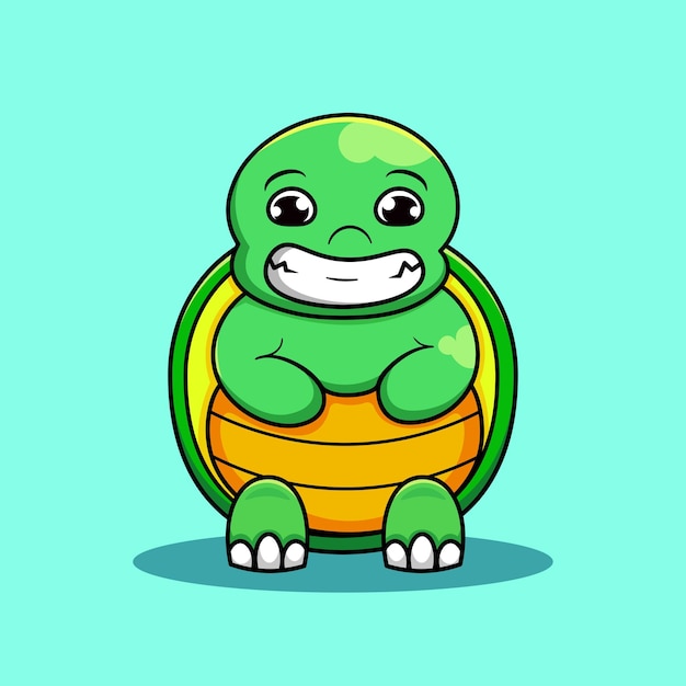 carino personaggio di tartaruga verde