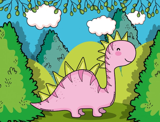 Carino saltasaurus carino preistorico dino con cespugli