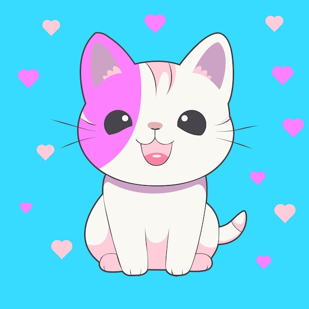 Carino vettore gatto seduto cartone animato vettore icona illustrazione natura animale icona concetto isolato