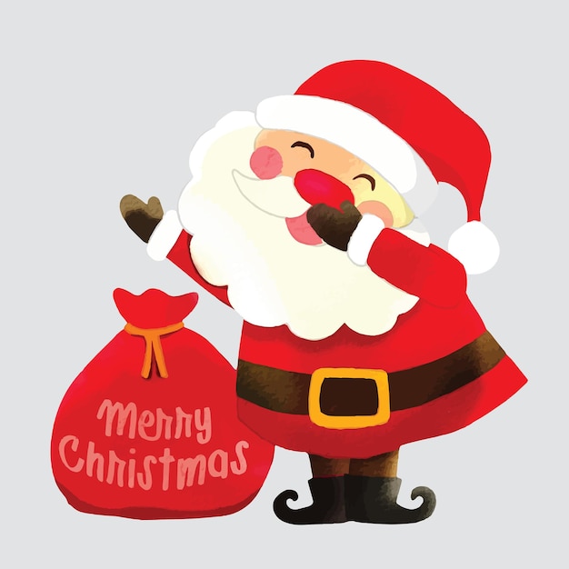 Carissimi personaggi di Babbo Natale isolati sullo sfondo Felice Babbo Natale