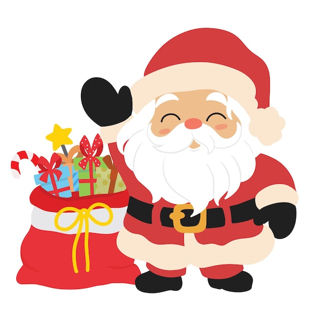 Carissimi personaggi di Babbo Natale isolati sullo sfondo Felice Babbo Natale