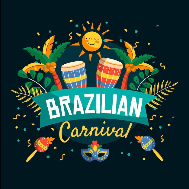 Carnevale brasiliano di illustrazione disegnata a mano