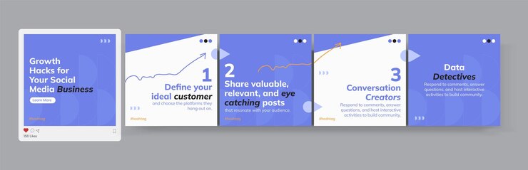 Carousel Slides Template per i social media Carousel post template Instagram microblog carousel post