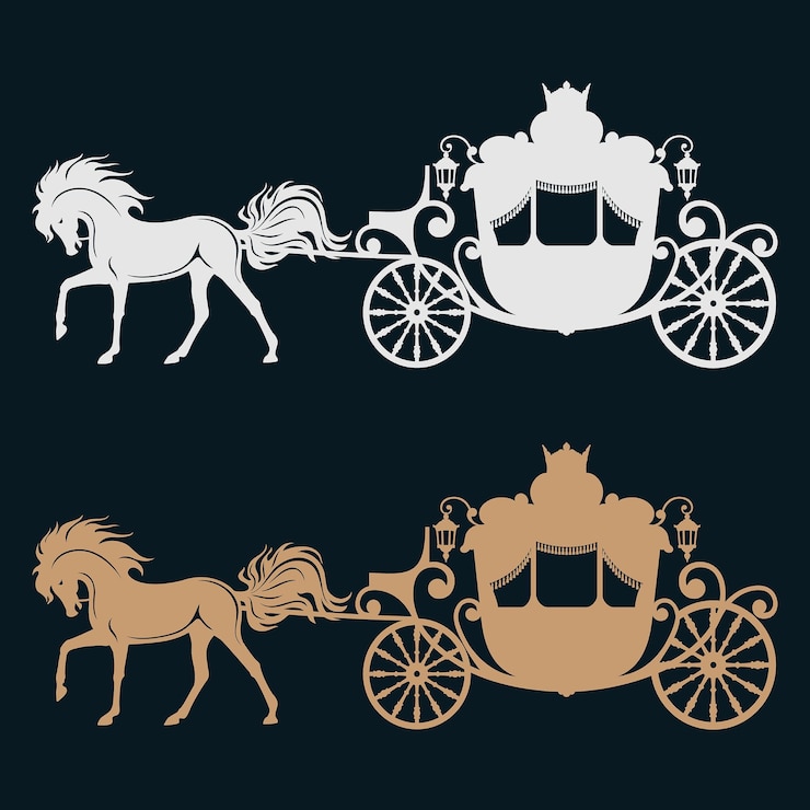 Vettore carrozza con cavallo set hansomcab