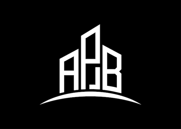 Carta APB monogramma vettoriale dell'edificio modello di design del logo Forma dell'edificio logo APB
