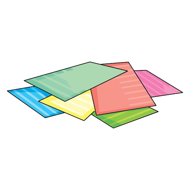 Carta colorata su sfondo bianco