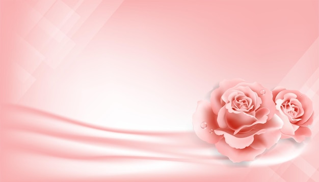 Carta da parati del fondo di vettore delle rose rosa