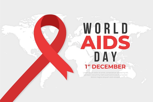 Carta da parati illustrata della giornata mondiale contro l'AIDS