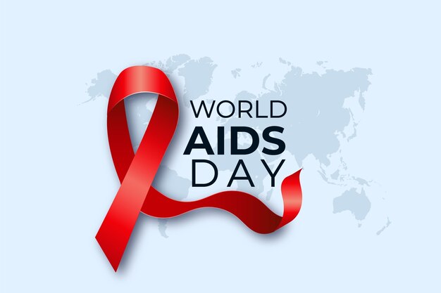 Carta da parati realistica della giornata mondiale contro l'AIDS