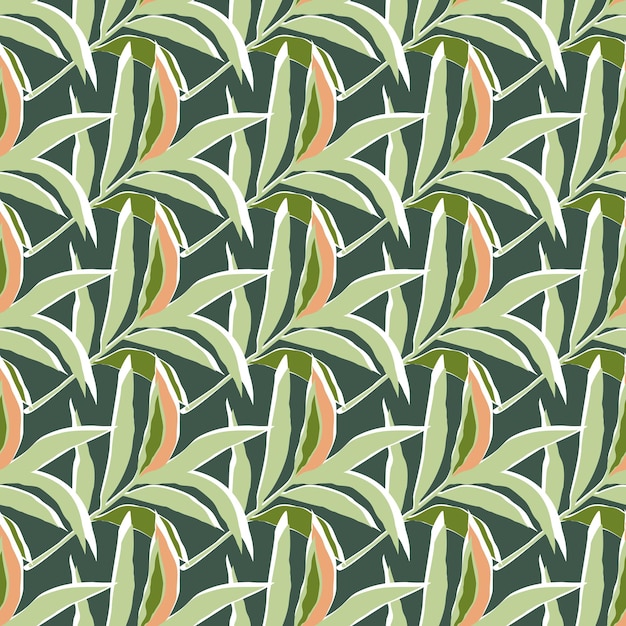 Carta da parati stilizzata con foglie di palma tropicale Modello senza cuciture foglia di palma giungla Design per copertina avvolgente con stampa tessile Illustrazione vettoriale di moda