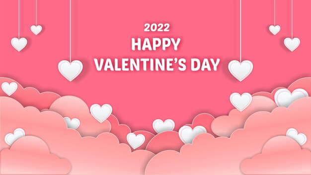 Carta del giorno di San Valentino felice Tagliare la carta illustrazione vettoriale carino amore vendita banner o gretting card