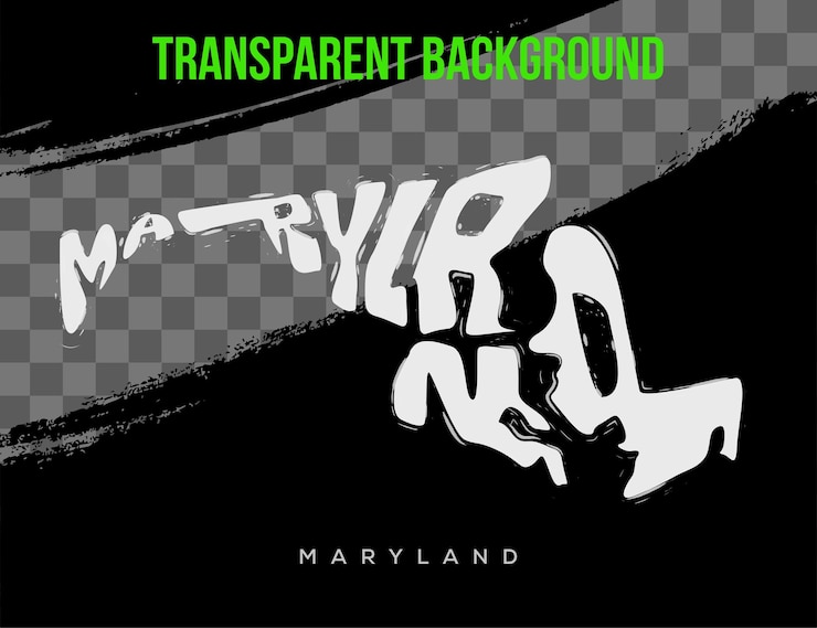 Vettore carta del maryland con sfondo trasparente