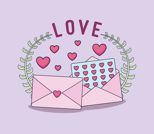Carta di amore con buste