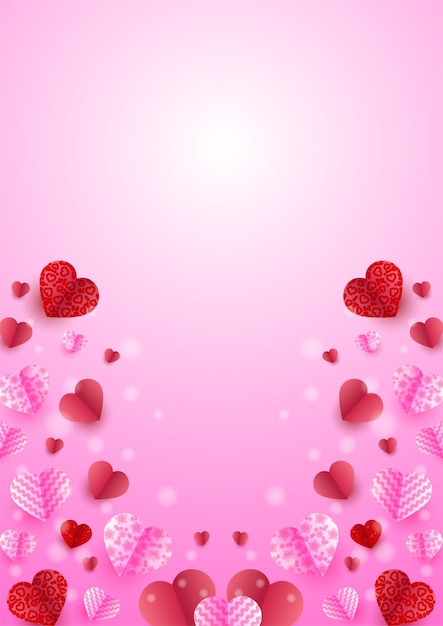 Carta di concetto di San Valentino in stile taglio carta