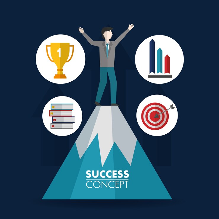 Vettore carta di concetto di successo
