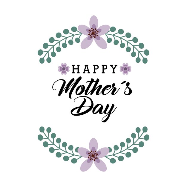 carta di giorno felice madre con fiori