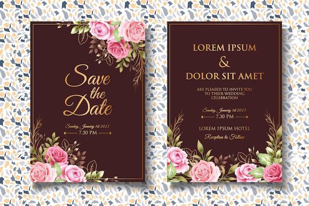 Carta di invito matrimonio floreale dell'acquerello di lusso