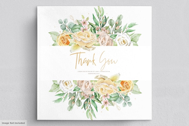 Carta di invito matrimonio floreale dell'acquerello
