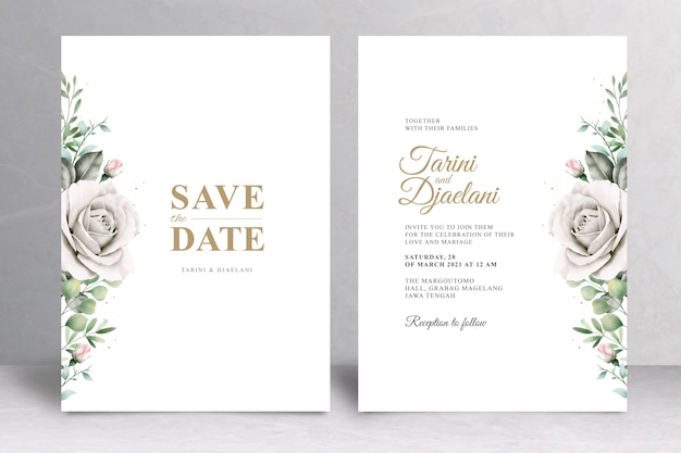 Carta di invito matrimonio floreale elegante