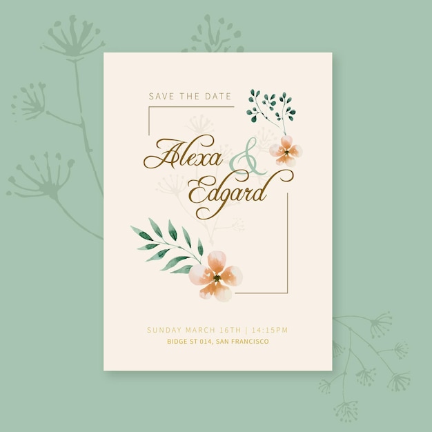 Carta di matrimonio floreale