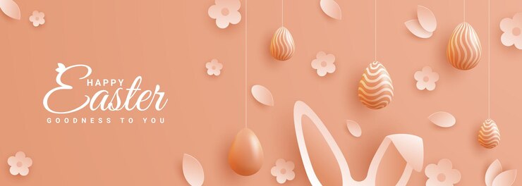 Carta di Pasqua con cornice di carta a forma di uovo con fiori di primavera su sfondo marrone