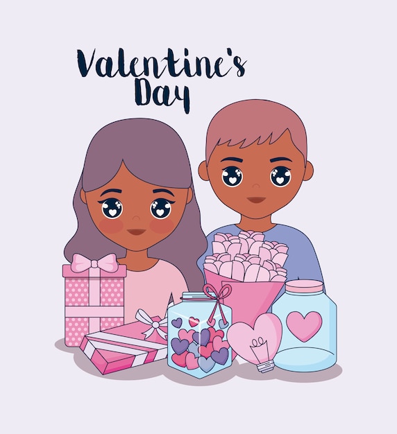 Carta di San Valentino con coppia