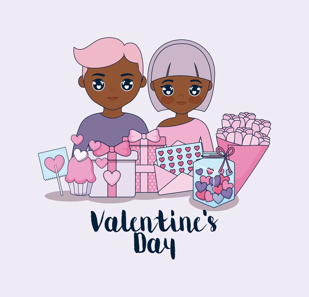Carta di San Valentino con coppia