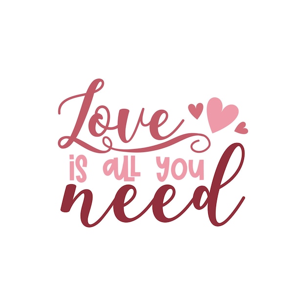 Carta di San Valentino con frase romantica sull'amore isolato su sfondo bianco. Illustrazione vettoriale - Vector