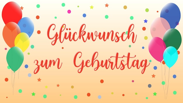 Carta di sfondo vettoriale Gluckwunsch zum Geburtstag