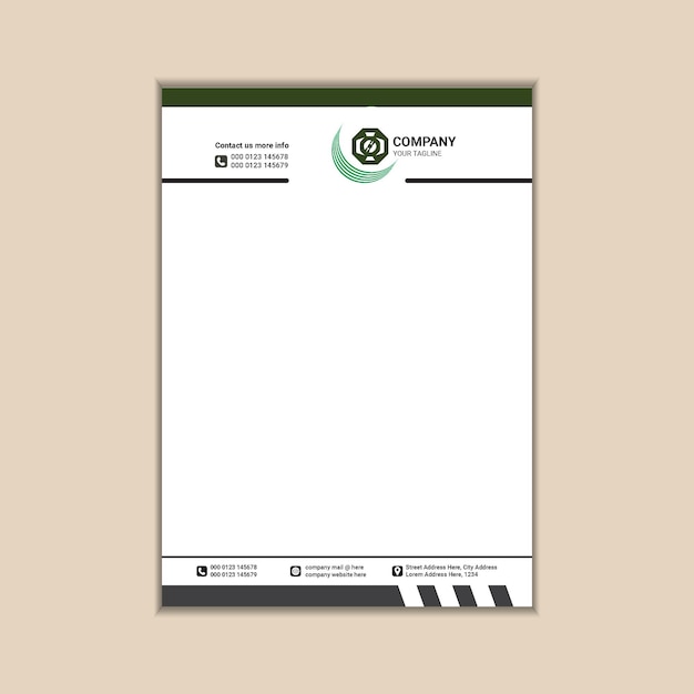 Carta intestata aziendale pulita e minimalista per il tuo marchio
