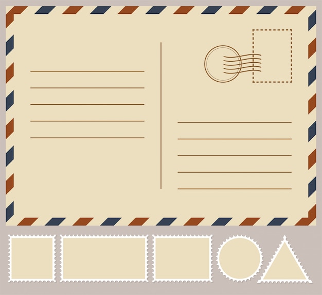 Carta postale isolata su bianco