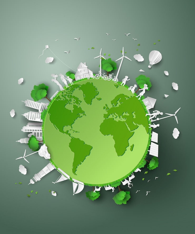 Vettore carta tagliata di eco