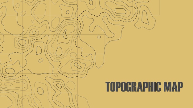 Carta topografica Sfondo geografico del rilievo Mappe di contorno Terreno Illustrazione vettoriale