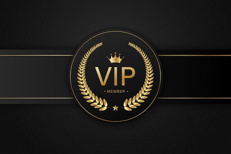 Vettore carta vip nera distintivo dorato