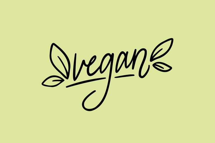 Carte con lettere disegnate a mano vegane L'iscrizione con lettere vegane Disegno perfetto per biglietti di auguri, manifesti, magliette, striscioni, inviti stampati