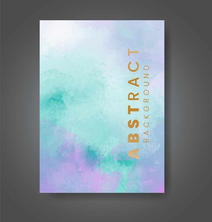 Vettore carte con sfondo acquerello design per il logo del banner della cartolina con data di copertina