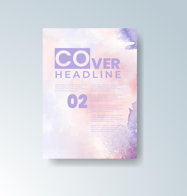 Carte con sfondo ad acquerello Disegno per la data di copertina del logo del banner della cartolina