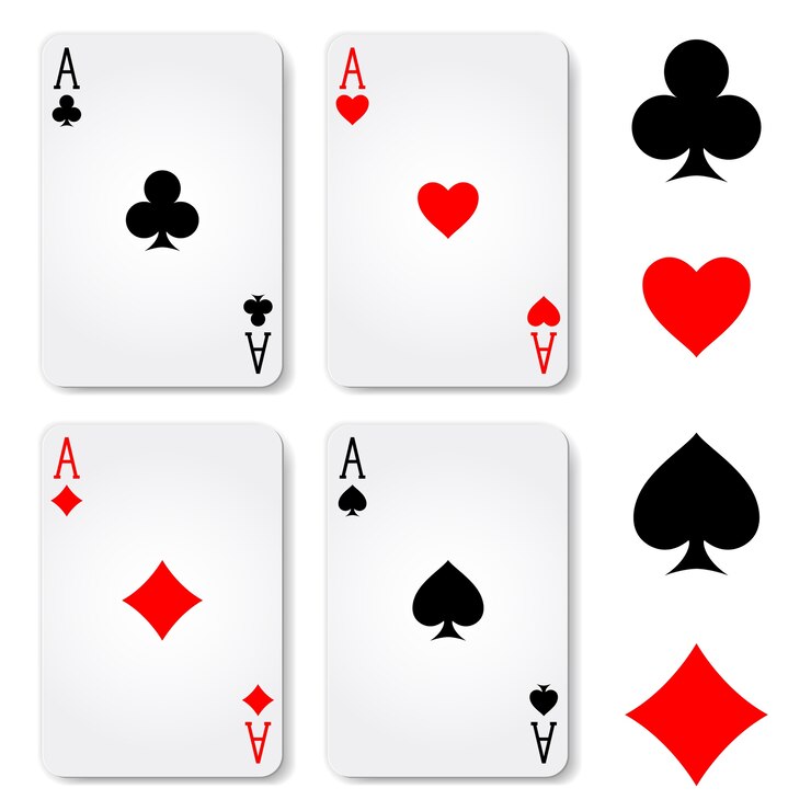 Vettore carte da gioco vestito isolato su priorità bassa bianca. illustrazione