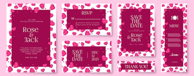 Carte di invito matrimonio creativo con cuori