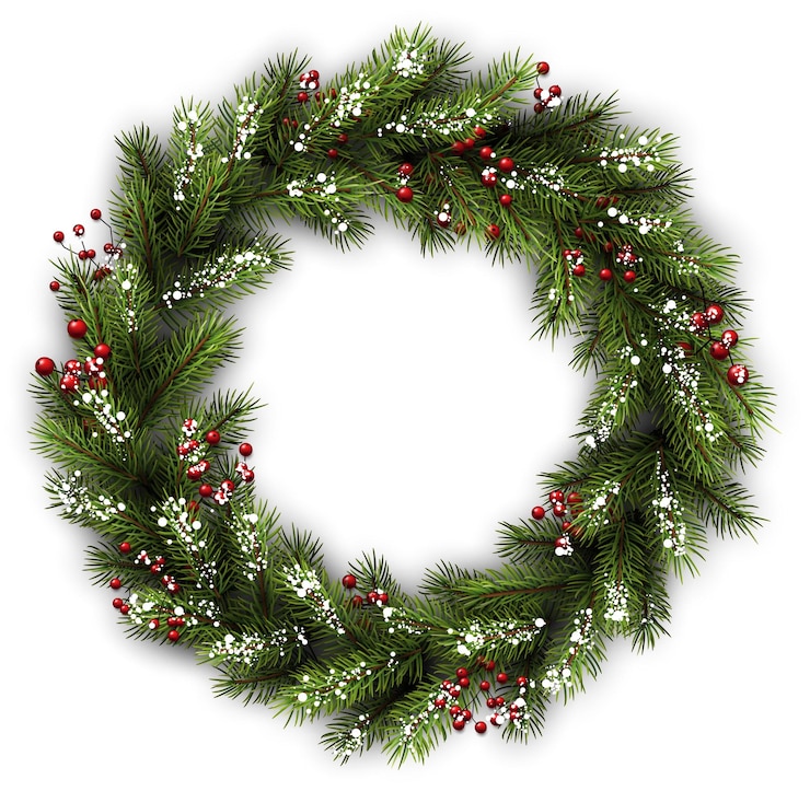 Vettore cartella bianca con corona di natale illustrazione su carta vettoriale