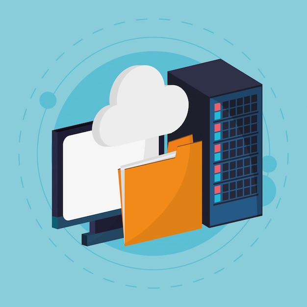 Cartella del cloud computing del data center