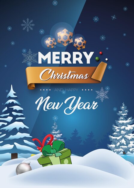 Cartella di auguri di Natale e Capodanno vettoriale7