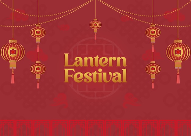 Cartella di benedizione e banner per la Festa delle Lanterne Cinesi