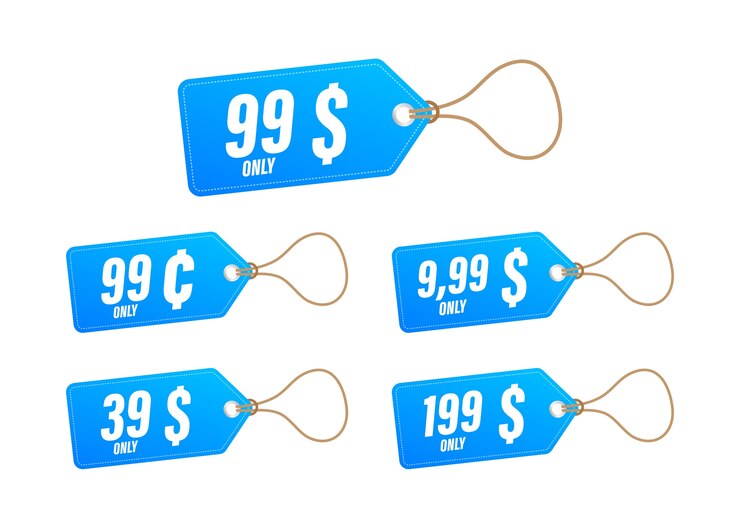 Vettore cartellino del prezzo scontato. modello con solo 99