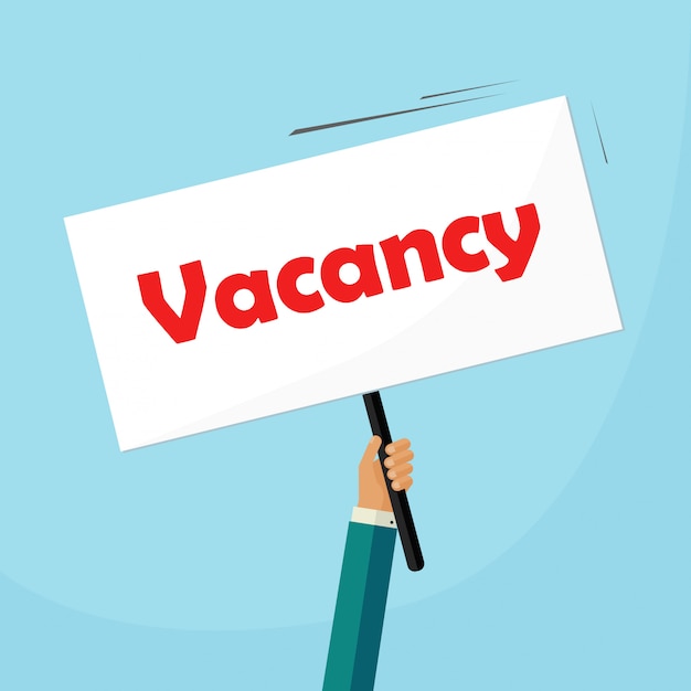 Cartello posto vacante o recruiter pubblicità