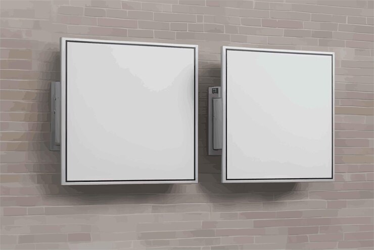Vettore cartellone vuoto nell'illustrazione 3 d della città moderna cartellone vuoto nell'illustrazione 3 d della città modernawhit