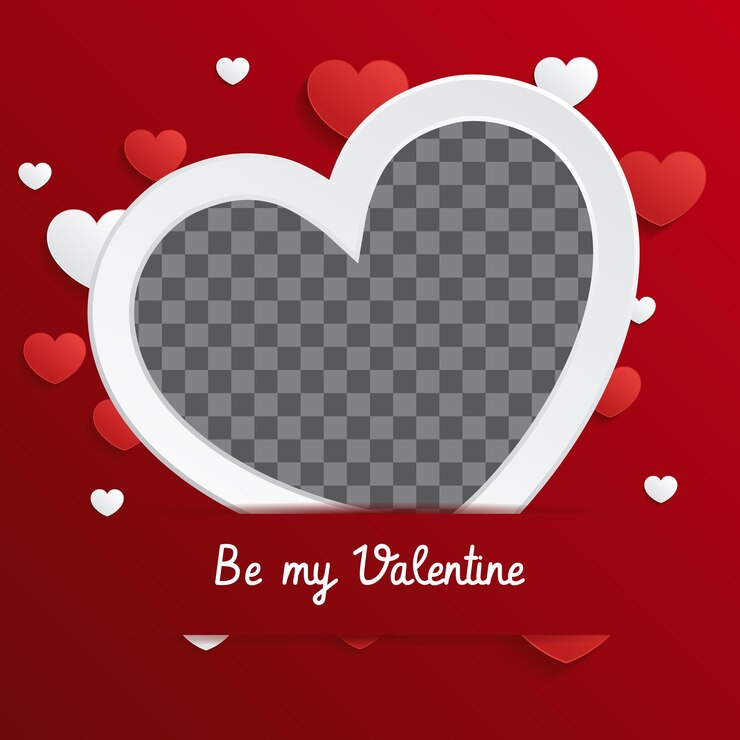 Vettore cartolina buon san valentino con un modello vuoto per foto